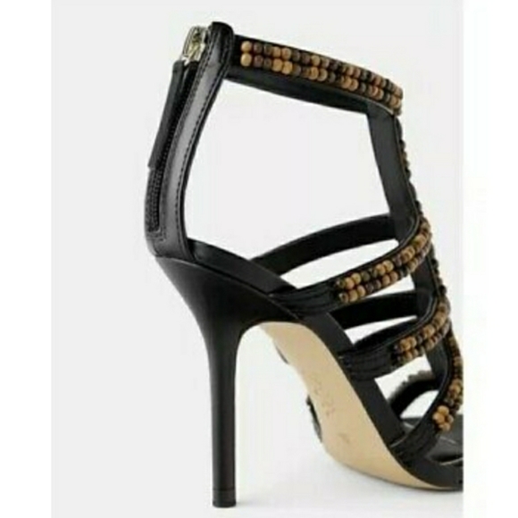 Zara NWT Stiletto Beaded Open Toe Sandals 7.5 38 - Picture 6 of 8